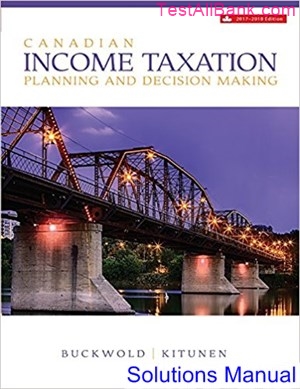 Canadian Income Taxation Canadian Th Edition Buckwold