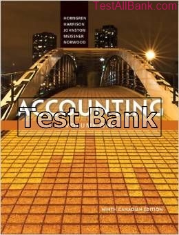 accounting canadian volume i 9th edition horngren test bank