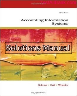 accounting information systems 9th edition gelinas solutions manual