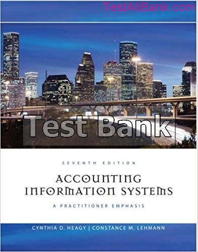 accounting information systems a practitioner emphasis 7th edition heagy test bank