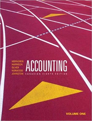 accounting volume 1 canadian 8th edition horngren solutions manual