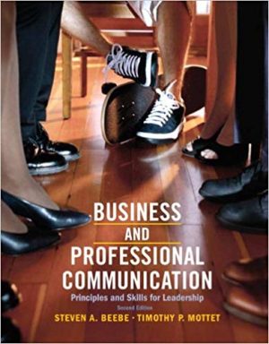 business and professional communication principles and skills for leadership 2nd edition beebe test bank