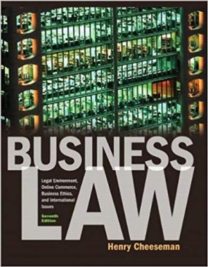 business law 7th edition cheeseman solutions manual