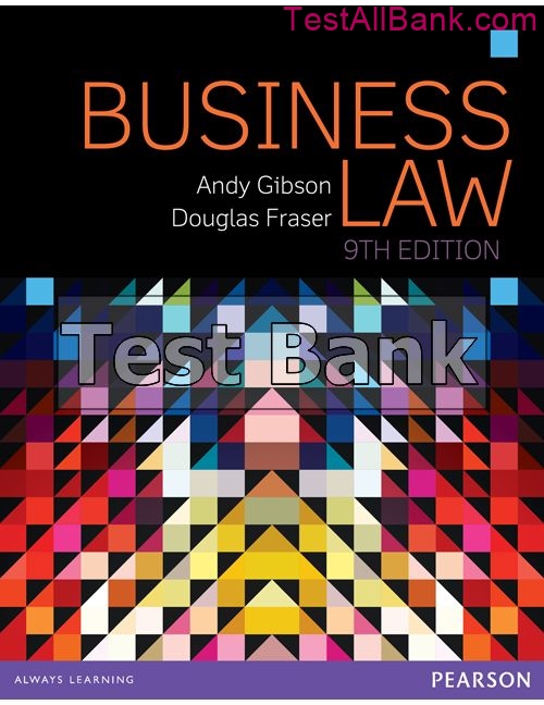 Business Law 9th Edition Gibson Test Bank