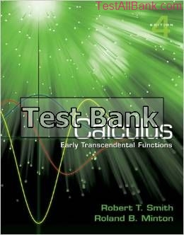 calculus early transcendental functions 4th edition smith test bank