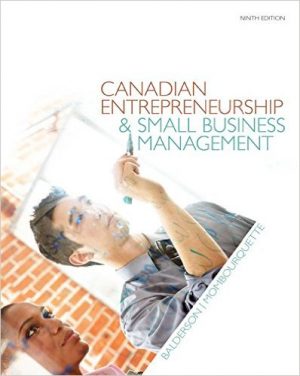 canadian entrepreneurship and small business management canadian 9th edition balderson solutions manual