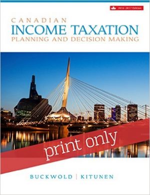 canadian income taxation 2016 2017 19th edition buckwold solutions manual