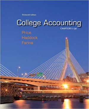 college accounting chapters 1 30 13th edition price solutions manual