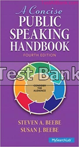 concise public speaking handbook 4th edition beebe test bank