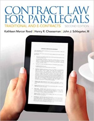 contract law for paralegals 2nd edition reed solutions manual
