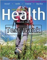 core concepts in health canadian 1st edition roth test bank