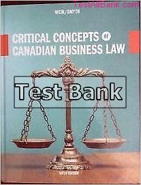 critical concepts of canadian business law 6th edition smyth test bank