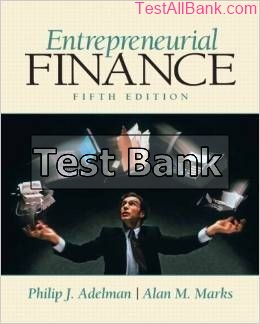 entrepreneurial finance 5th edition adelman test bank