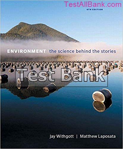 Environment The Science Behind the Stories 6th Edition Withgott Test