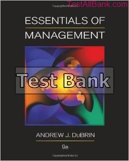 essentials of management 9th edition dubrin test bank