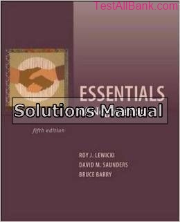 essentials of negotiation 5th edition lewicki solutions manual