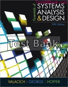 essentials of systems analysis and design 5th edition valacich test bank