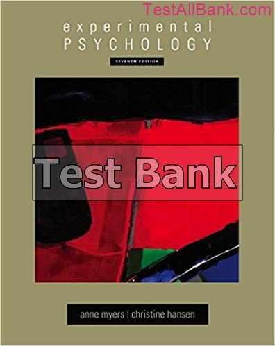 Experimental Psychology 7th Edition Myers Test Bank