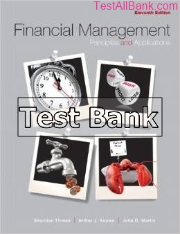 financial management principles and applications 11th edition titman test bank