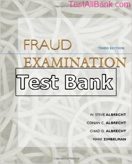 Fraud Examination 3rd Edition Albrecht Test Bank