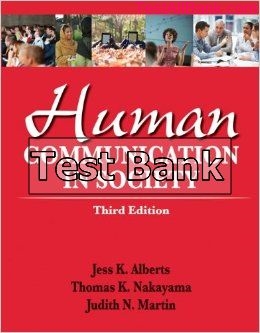 human communication in society 3rd edition alberts test bank