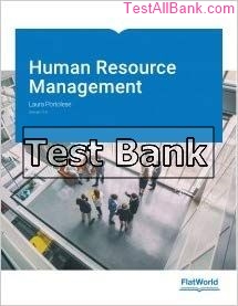 human resource management volume 2 1st edition portolese test bank
