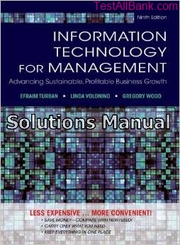 information technology for management advancing sustainable 9th edition turban solutions manual