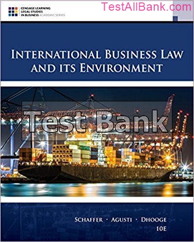 International Business Law and Its Environment 10th Edition Schaffer