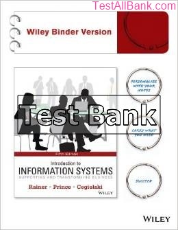 introduction to information systems supporting 5th edition rainer test bank
