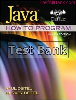 java how to program 9th edition deitel test bank