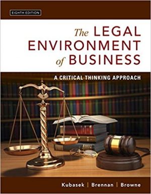 legal environment of business 8th edition kubasek solutions manual