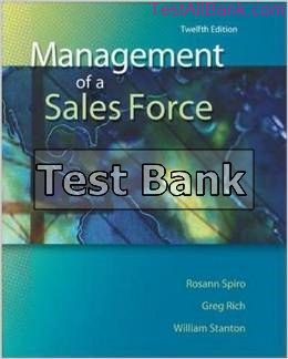 management of a sales force 12th edition spiro test bank
