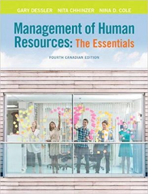 management of human resources the essentials canadian 4th edition dessler test bank