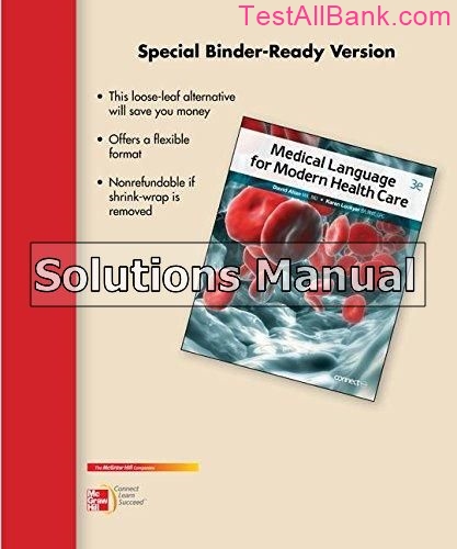 Medical Language For Modern Health Care 3rd Edition Allan Solutions Manual