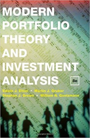 modern portfolio theory and investment analysis 8th edition elton test bank