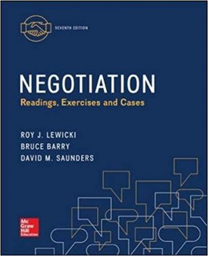 negotiation readings exercises and cases 7th edition lewicki solutions manual