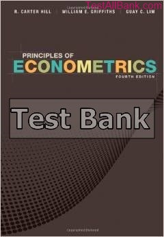 principles of econometrics 4th edition hill test bank