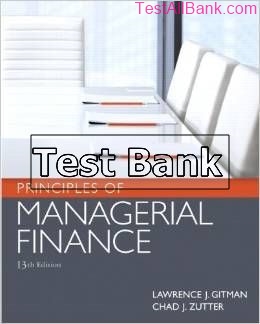 principles of managerial finance 13th edition gitman test bank