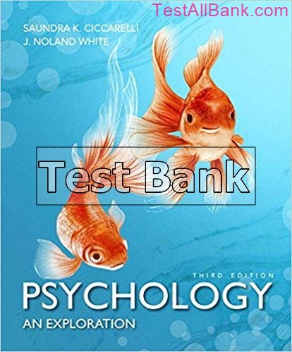 Psychology An Exploration 3rd Edition Ciccarelli Test Bank