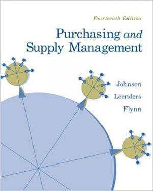 purchasing and supply management 14th edition johnson solutions manual