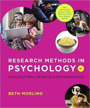 research methods in psychology evaluating a world of information 2nd edition morling test bank