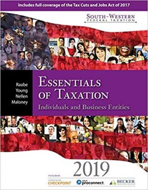 south western federal taxation 2019 essentials of taxation individuals and business entities 22nd edition raabe solutions manual