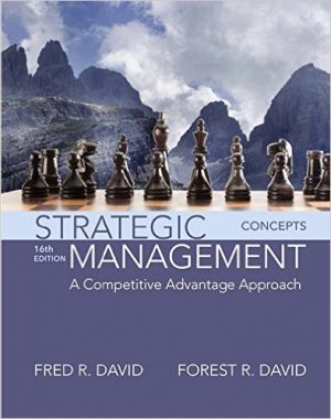 strategic management concepts and cases 16th edition david test bank