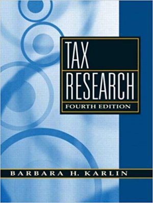 tax research 4th edition karlin test bank