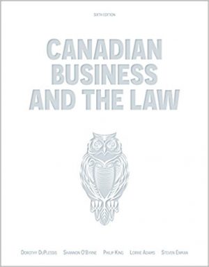 canadian business and the law canadian 6th edition duplessis test bank