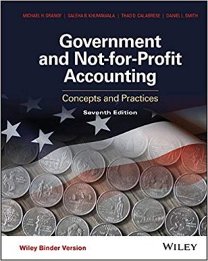 government and not for profit accounting concepts and practices 7th edition granof solutions manual