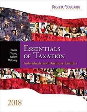 south western federal taxation 2018 essentials of taxation individuals and business entities 21st edition raabe test bank