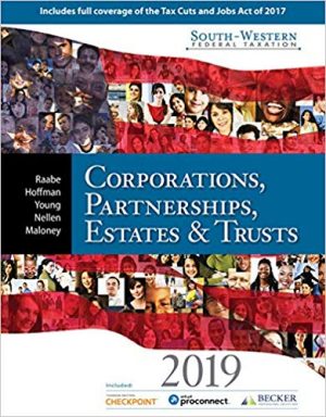 south western federal taxation 2019 corporations partnerships estates and trusts 42nd edition raabe test bank