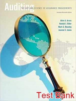 auditing art and science of assurance engagements 13th edition aren test bank