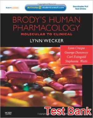 brodys human pharmacology 5th edition crespo test bank